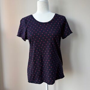 GAP Navy Blue Top with Red Polka Dots